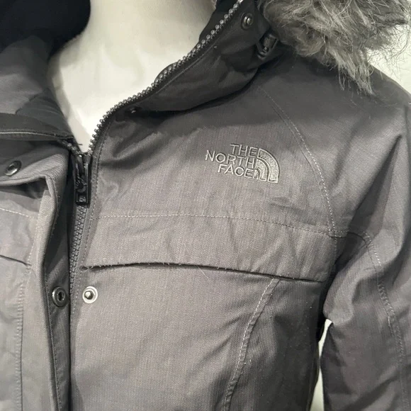 The North Face Women's Dark Gray Fur Hooded Snow Jacket - Picture 3 of 5
